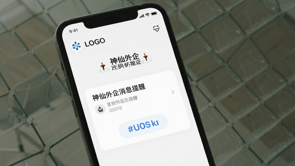神仙外企消息通知界面,手机屏幕显示新岗位推送提醒,带有企业LOGO和职位名称,界面风格清爽现代,背景为白色,画质清晰干净,无多余元素