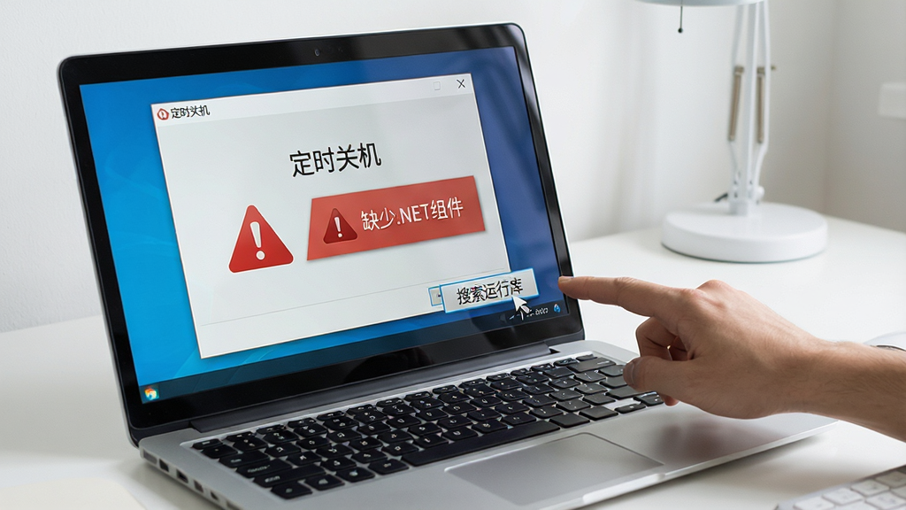 һ�ŵ��Թ����Ų鳡��ͼ��������һ̨�ʼǱ�������Ļ��ʾ����ʱ�ػ����������棬�Ա���һ����ɫ����ͼ��͡�ȱ��.NET���������ʾ�򣬻����Ҳ���һֻ�����ڵ�����������п⡱��ť�������Ǽ������������дʵ��ϸ�����������ʸɾ����޶���Ԫ��