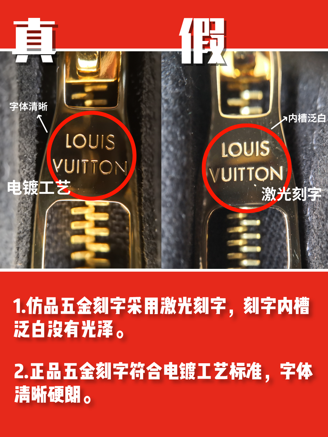 中古优品二手奢侈品鉴定真假技巧与五金刻字细节对比图