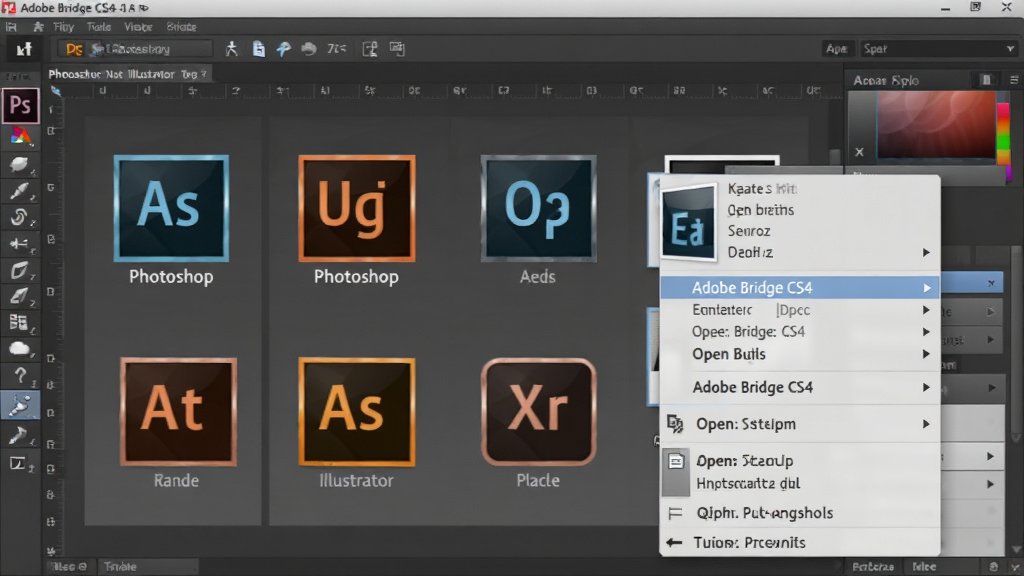 Adobe Bridge CS4 ����������չʾ�� Photoshop��Illustrator �� Adobe �����������Ҽ��˵��������������ͼ�����ѡ���ɫ�������������������������ʸɾ����޶���Ԫ��