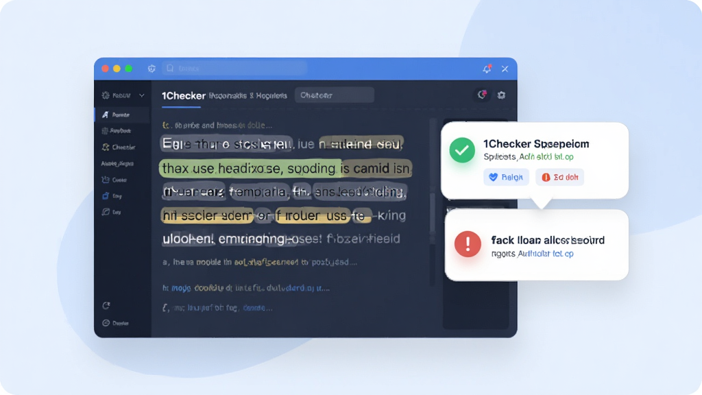 һ��չʾ1Checker�����﷨��鹦�ܵ�ͼƬ������������һ���������������棬������Ӣ�ľ��ӱ�������ע���Աߵ����޸Ľ��鿨Ƭ�������ǵ���ɫ���䣬���Ϊ��ƽ���Ƽ��廭��ϸ�ڰ����Թ�ͼ��͸�̾����ʾ�������������ɾ����޶���Ԫ��