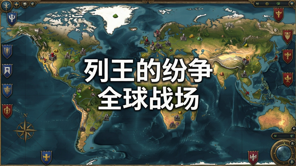 ����չʾһ�ž޴�������ͼ����ͼ�Ϸֲ��Ų�ͬ��ҵĳǱ�����Դ�㣬��֧���������н�����ͼ��Ե���������ģ����������ð�ɫ�����ע�������ķ��� ȫ��ս���������Ϊ��Ϸ�����ͼ�磬ϸ�����������ʸɾ�