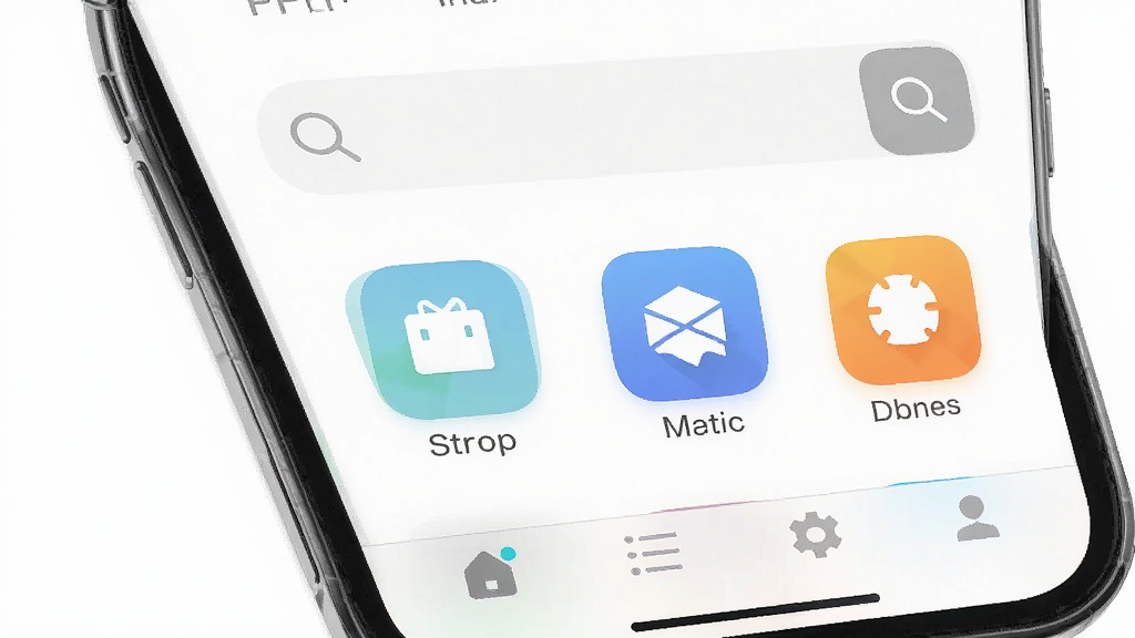 一张展示PP浏览器(For iPhone/iPad)清爽首页界面的图片,主体为iPhone屏幕显示极简搜索框与四个常用站点图标,布局采用上下结构,排版留白充足,风格为极简清新风,细节包含搜索框放大镜图标、站点图标圆角设计、底部菜单栏,画质为高清2K,干净无多余元素。