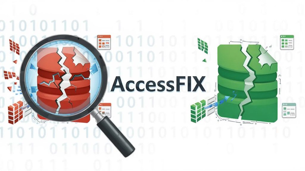��������AccessFIX������Ϊ�Ŵ󾵾۽�����������ݿ��ļ�ͼ���ϣ�����Ϊ���ҶԱ�ʽ�������ʾ��ɫ�����ļ��Ҳ���ʾ��ɫ�����ļ����Ű��������