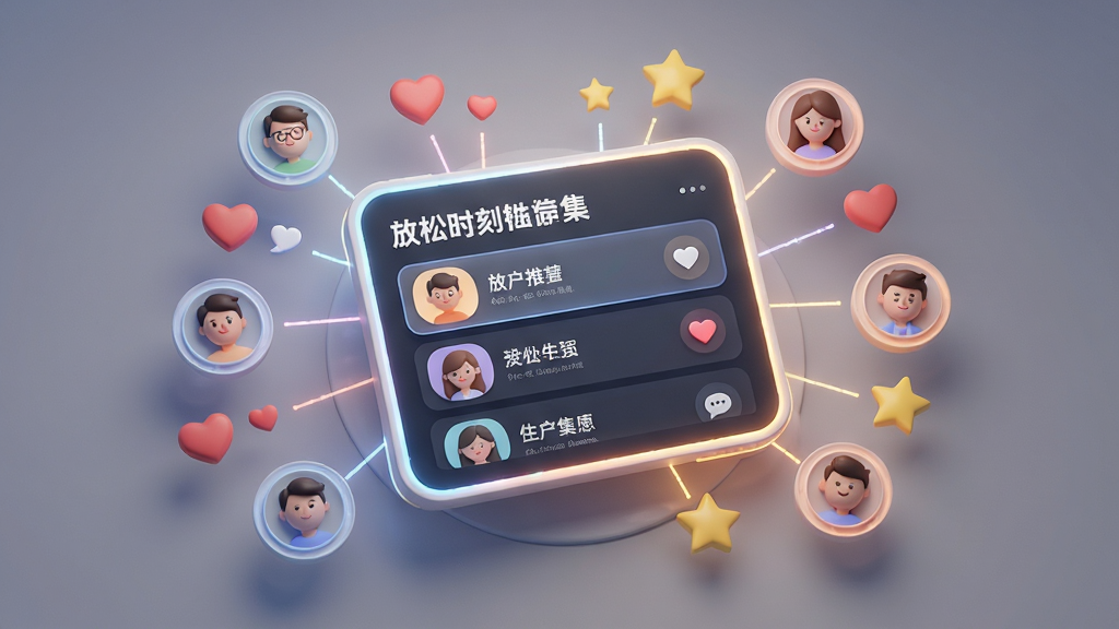 һ�������Ƽ�������ܰ�н�֯�Ļ��棬����������һ������������Ƽ���壬�������ʾ�š�����ʱ�̺ϼ����ĸ��Ի��Ƽ��б�����Χ�������û�ͷ�񡢰��ġ����ǵȻ���ͼ�꣬���ֲ��÷���״��ͼ������ִ���Լ��ϸ����ǿ�����ķ���Ч����ͼ�������У������������ɾ��޶���Ԫ��
