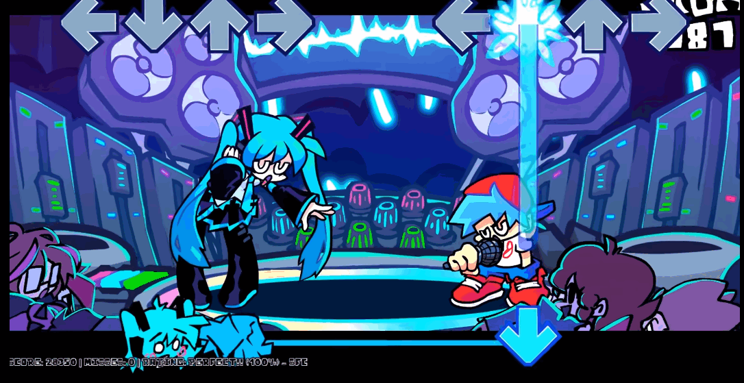 周五夜放克初音版角色曲目World is Mine难度选择界面