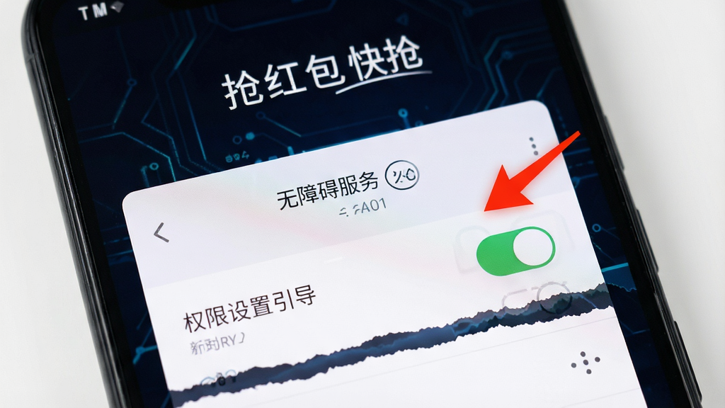 һ����׿�ֻ���ʾ�����������Ȩ����������ҳ�棬ҳ���������ϰ����񿪹غͺ�ɫ��ͷָʾ������Ϊ��ɫ�Ƽ���񣬻��������������ʸ��壬�ɾ��޶���Ԫ�أ�ͼƬ�д������֡������������