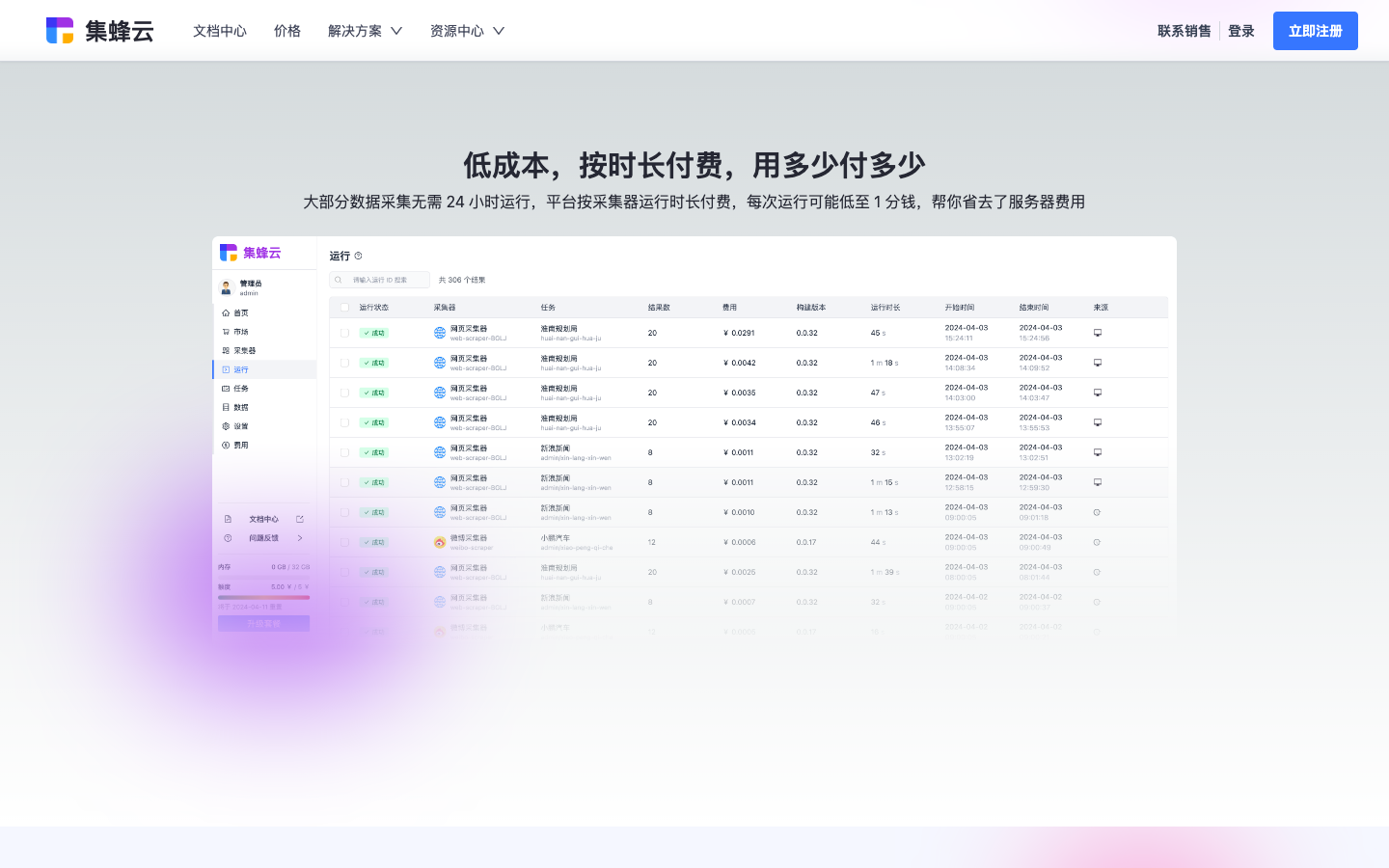 蜂采云 安卓版 数据看板 截图