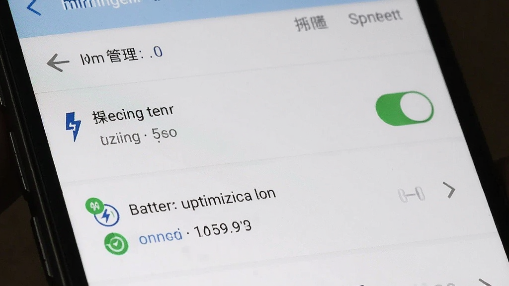手机设置界面截图,主体为应用权限管理页面,布局为权限列表纵向排列,风格系统原生UI,细节包括定位权限开关和电池优化选项,画质清晰,干净,无多余元素