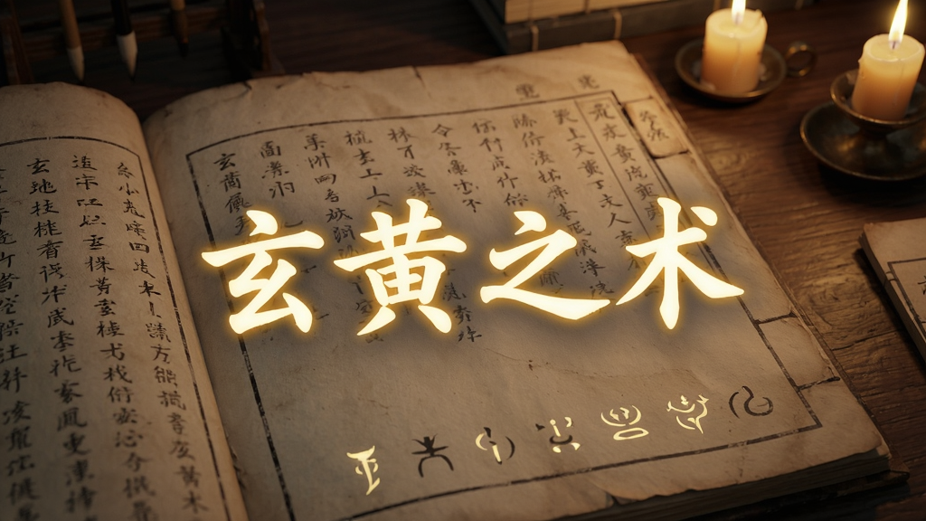 画面主体为一本展开的古代典籍,书页上浮现出