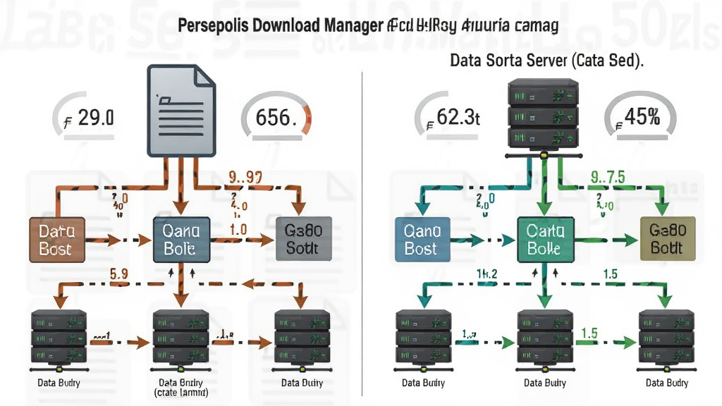 Persepolis Download Manager���߳�����ԭ��ʾ��ͼ������Ϊ�ļ����ָ�ɶ�����ݿ鲢ͬʱ�����������ڵ㴫�䣬����Ϊ���ҶԱ�ʽ����൥�߳�ӵ�£��Ҳ���̳߳�ͨ���Ű��࣬���Ϊ��Ϣͼ���磬ϸ�ڰ�����������ͷ������������ͼ�ꡢ�ٶȶԱ����֣����������������ɾ����޶���Ԫ��