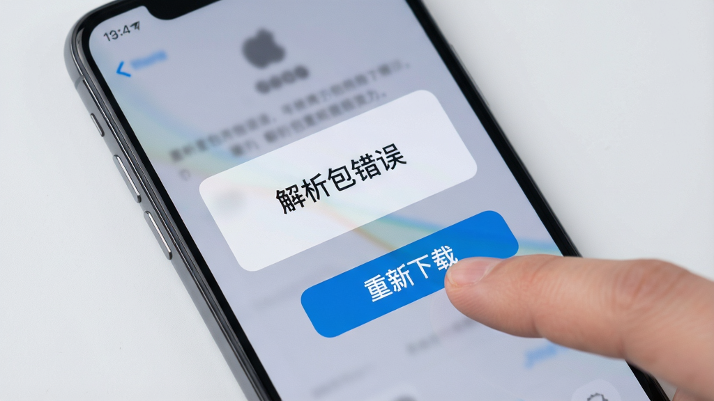 一张展示手机屏幕出现错误提示的图片,画面中手机屏幕上显示