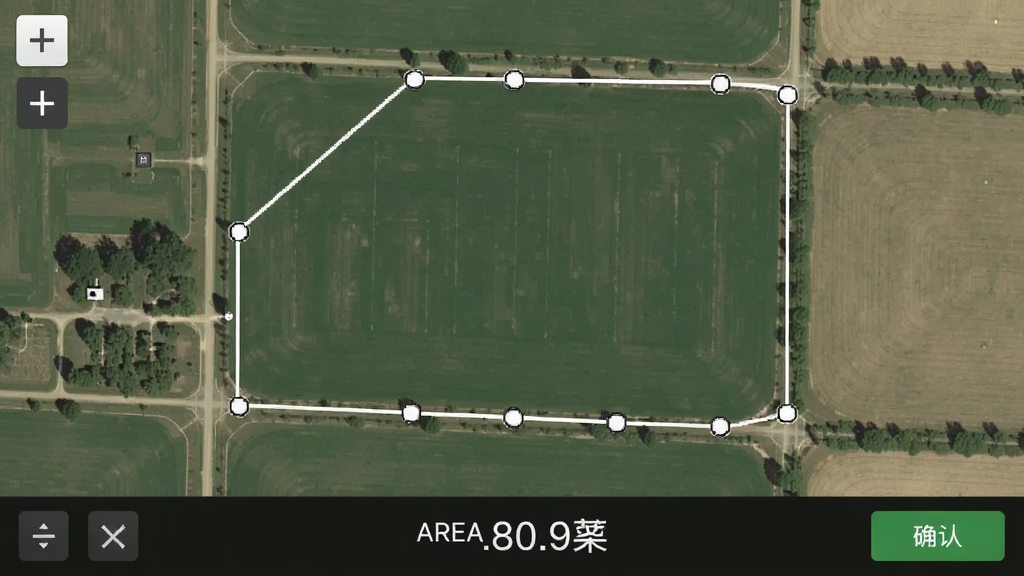 ��Ķ����ǵ�ͼ����ģʽ���棬��ʾ���ǵ�ͼ����һ���ð�ɫ�������ճ��Ķ����ũ������ÿ���յ���Բ�α�ǣ���Ļ�·���ʾ������������ֵ�����������ɫ��������ǳɫ��ͼ�Աȣ����Ϊʵ�ù�������ƣ�ϸ�ڰ�����ͼ���Ű�ť��ȷ�Ϲ�����ť�����ʸ��壬�ɾ����޶���Ԫ��