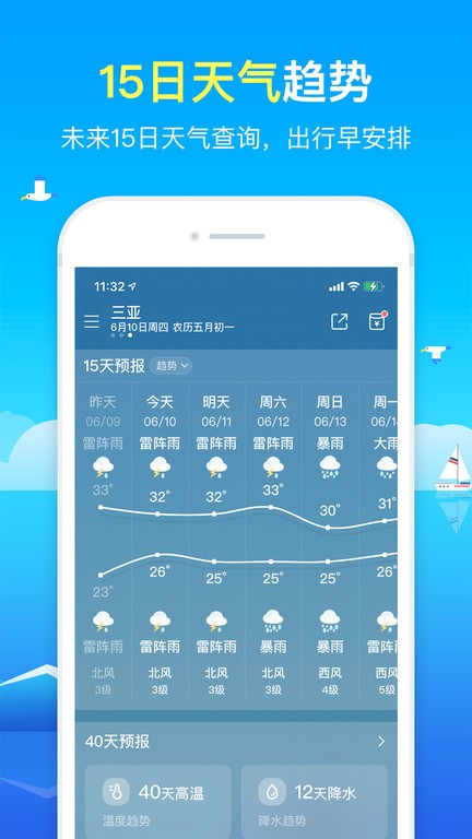 精准预报天气 安卓版 功能界面截图