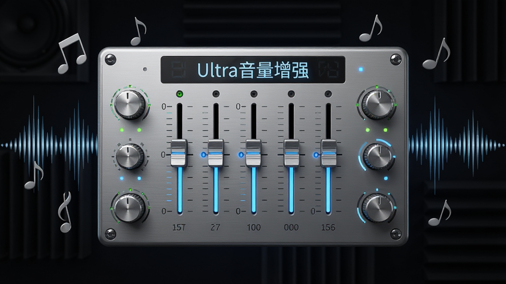 ����������һ����Ƶ��������壬������ж����ֱ�����Ƶ�ο̶ȣ�����Ϸ���ʾ��Ultra������ǿ�����֣���Χ���������ַ��ź��������������־��У����Ϊдʵ�Ƽ��磬ϸ�ڰ��������ʸ���ť��LEDָʾ�ƣ������������ɾ����޶���Ԫ�ء�