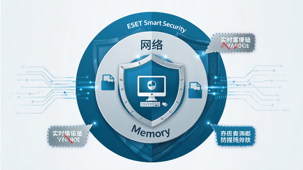 ESET Smart Security ���ʵʱ��������ͼ������Ϊ����ͬ��Բ�����ܽṹ������Ϊ����ͼ�꣬���ֱ��ע�ļ������硢�ڴ����ģ�飬���ֶԳƾ��У��Ű�Ϊ��Ϣͼ����񣬷��Ϊ�Ƽ�����ǳ����ɫ��ϸ�ڰ�������������������������ʵʱ������ʾ���ݣ����ʸ��壬����ɾ����޶���Ԫ�أ�ͼƬ����ʾ���֡�ESET Smart Security��