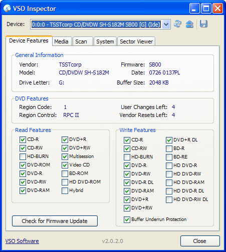 VSO Inspector光盘检测工具{package_version_name} 光盘检测工具