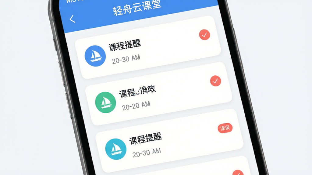 �����ƿ�����Ϣ֪ͨ���Ľ��棬����Ϊ�ֻ���Ļչʾ֪ͨ�б�������Ϊ��ֱ�б����֣����Ϊ��ˬ��Ƭʽ��ƣ�ϸ�ڰ����γ�����ͼ�ꡢʱ���ǩ��δ����ǣ���������������ɾ����޶���Ԫ��