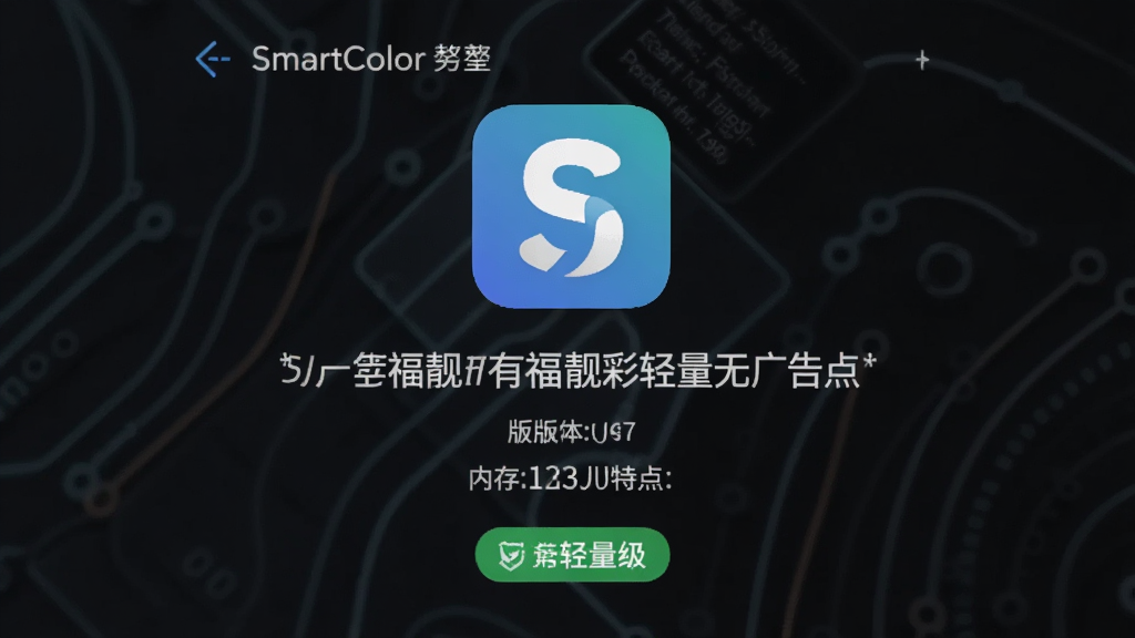 һ��չʾSmartColor�и����������޹���ص��ͼƬ������Ϊ��������ҳ�棬���ֲ��þ����Ű棬չʾ����ͼ�ꡢ�汾��Ϣ���ڴ�ռ����ֵ�����Ϊ����Ƽ��磬ϸ�ڰ�����ɫ�޹���ʶ����������ǩ������Ϊ���壬�ɾ��޶���Ԫ�ء�