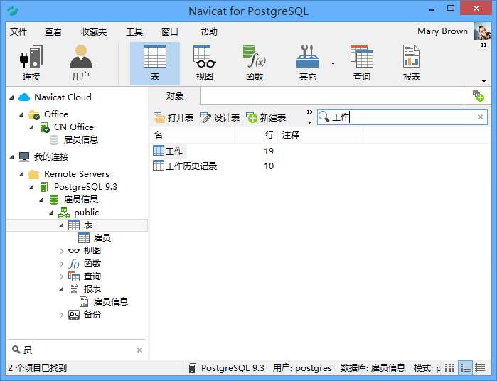 Navicat for PostgreSQL 操作界面 功能展示 安卓版