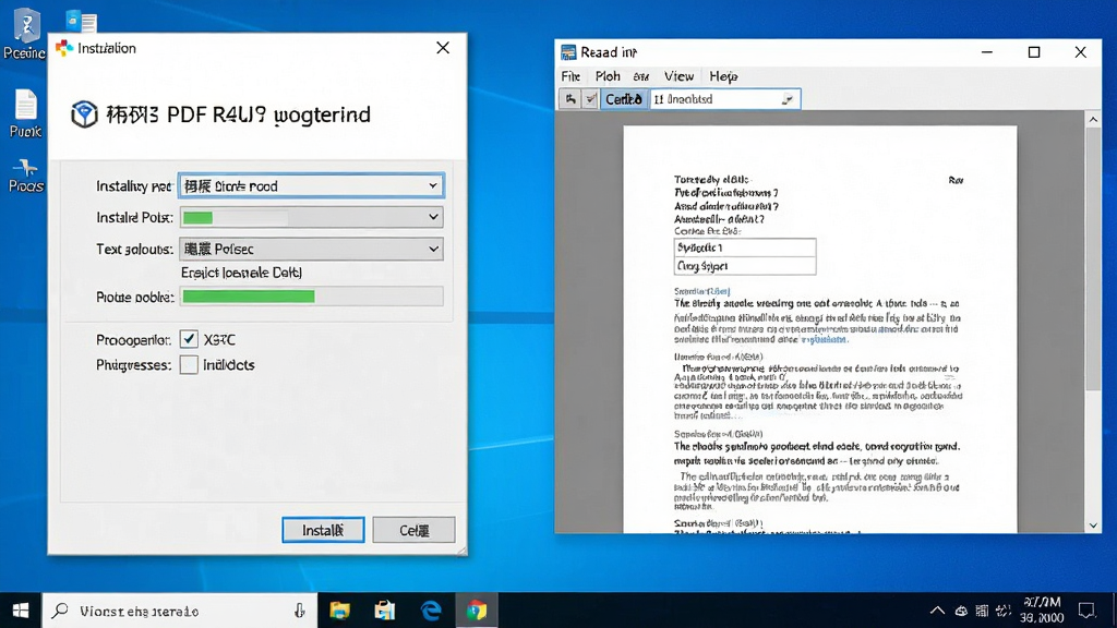 һ��չʾ����PDF�Ķ�����Windows�����ϰ�װ�����е�ͼƬ������Ϊ������װ�򵼺������棬����Ϊ��Ļ��ͼ����Ű������װ·��ѡ����Ķ����ڣ����Ϊʵ�ý̷̳磬ϸ�ڰ�����װ��ť�����������ĵ����ݣ������������ɾ����޶���Ԫ��