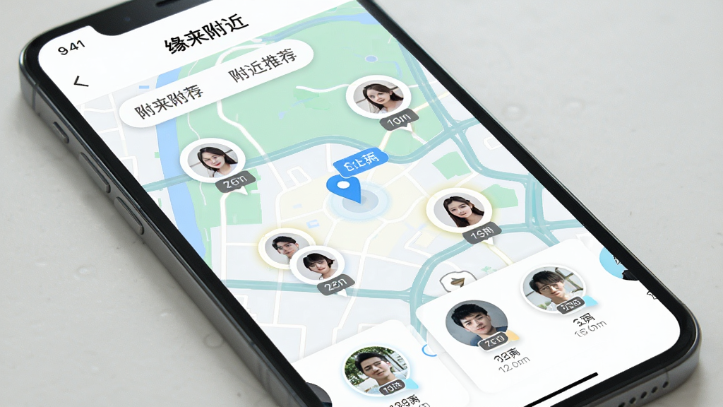 手机屏幕中展示