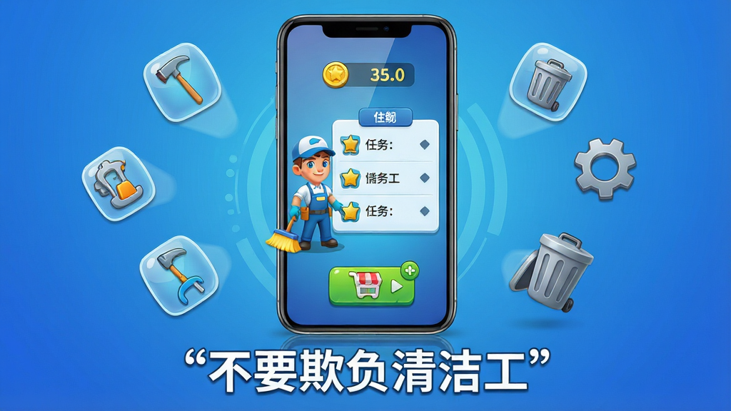 һ�������ֻ���Ļ��ʾ��Ҫ�۸���๤��Ϸ�����棬����������๤��ɫ�������б�������������̵갴ť���ֻ���Χ�й���ͼ��������ͰԪ��Ư�������Ϊ�Ƽ����뿨ͨ��ϵĲ�Ʒչʾͼ����ͼ�����ֻ����С�����������ɫ��ϸ������Ļ������Ȼ��ͼ�������ɱ棬����Ϊ���塢����ɾ����޶���Ԫ�أ�ͼƬ�·������ű�ע����Ҫ�۸���๤����