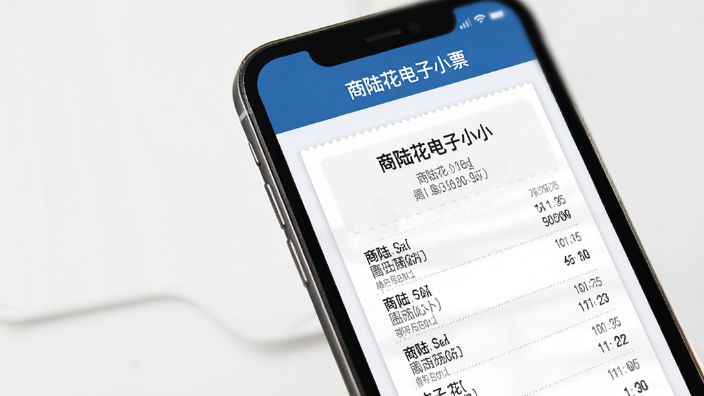 商陆花电子小票 软件主界面展示 手机屏幕中显示电子小票列表 顶部有软件名称商陆花电子小票 布局简洁 浅色背景 商务风格 细节清晰 画质干净 无多余元素