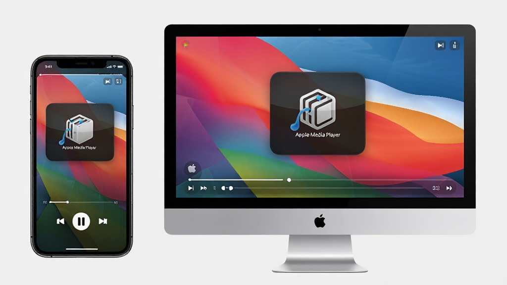 һ���ֻ�����Բ���չʾ��ƻ������Apple Media Player���������������ͼƬ������ֻ���ʾ�������Ž��棬�Ҳ������ʾ����ȫ�����Ž��棬����Ϊǳ��ɫ���������ҶԳƣ�������¼�Լ��ϸ�����������ʸ��壬�ɾ��޶���Ԫ��