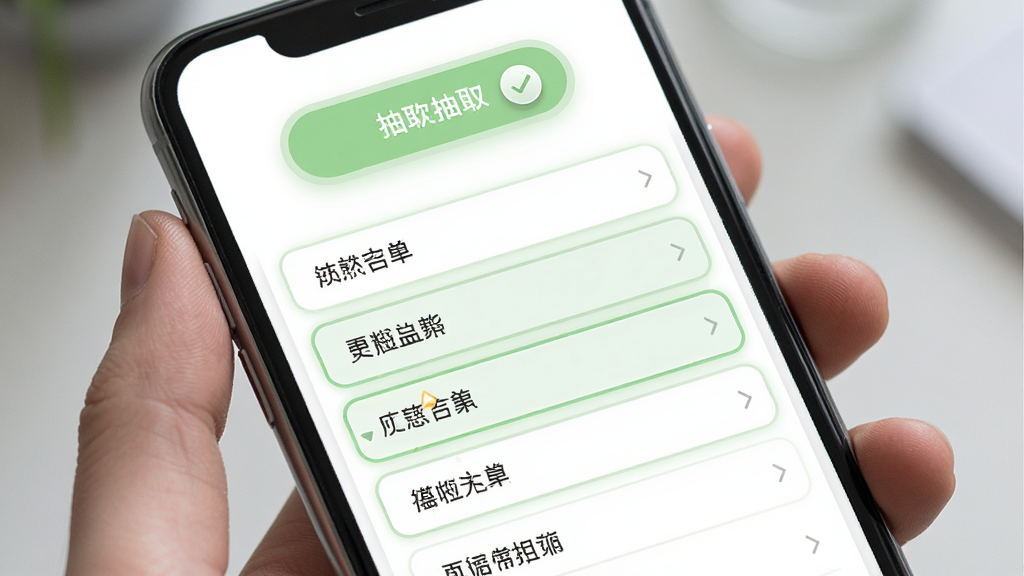 该你啦软件多人抽取模式界面,手机屏幕显示多个名字同时被高亮选中,界面布局为上下结构,上方是抽取按钮,下方是名单列表,风格简约清新,配色以白色和浅绿色为主,细节上选中名字有高亮边框,按钮有按压动效,画质高清,干净,无多余元素