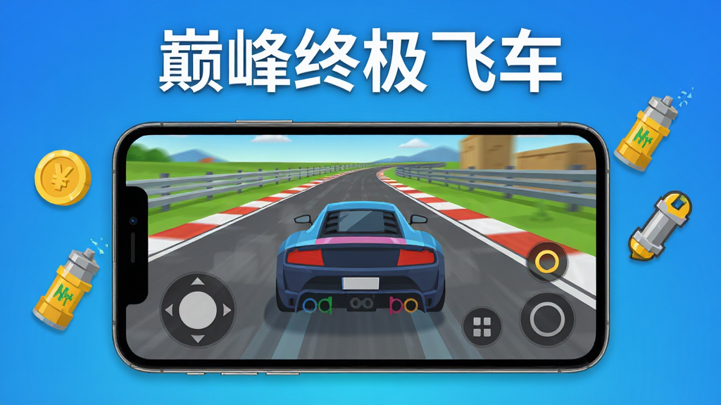 һ�������ֻ�������ʾ������Ϸ���棬��Ļ����һ���ܳ�������������ʻ����Ļ�·������ⰴ�����ֻ���Χ�н�ҡ�����ƿ�����ֵ���Ϸ����ͼ��Ư���������Ǽ�����ɫ���䣬�������ƽ����ɫ�����죬ϸ�����������ʸɾ����޶���Ԫ�أ�ͼƬ�Ϸ��а�ɫ����