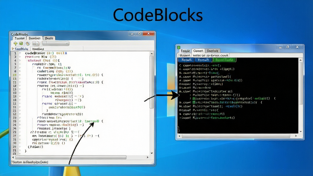 һ��չʾCodeBlocks��Windows�����ϱ�д������C���Գ������������ʾ��ͼ������Ϊ����༭���������н������̨����������������Լ��ϸ�ڷḻ�������������ɾ����޶���Ԫ�أ������д��С�CodeBlocks������