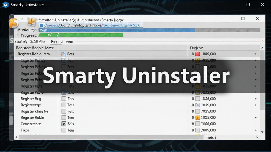 һ��չʾSmarty Uninstaller��װ��ع��ܵ�ͼƬ����������ʾ�������ڼ��һ����װ����Ľ��ȣ����������ļ�·����ע�����ļ�¼�б�������Ϊ��ɫ�Ƽ���񣬻���������