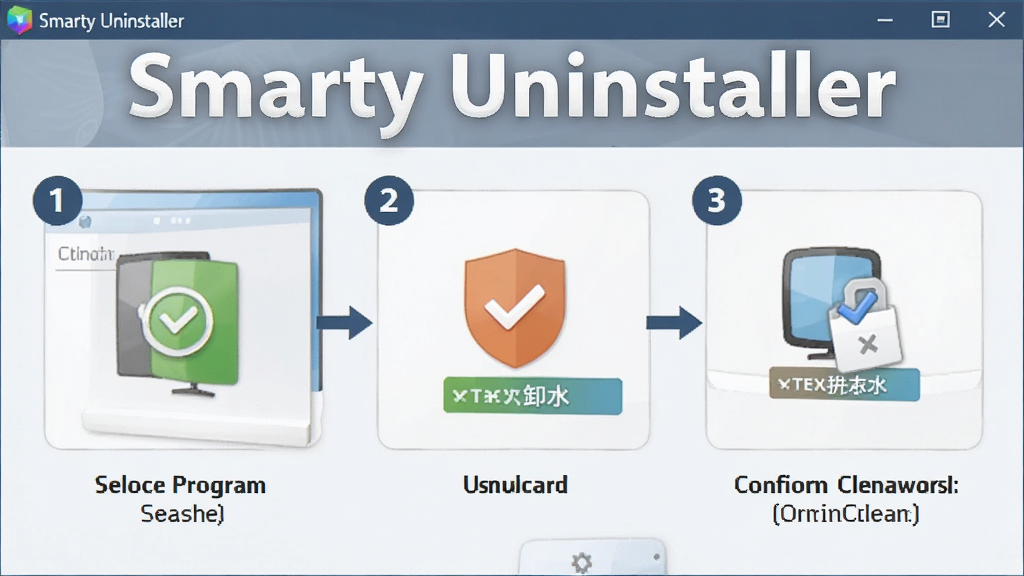 һ��չʾSmarty Uninstallerʹ�ý̵̳�ͼƬ����������ʾ������������ʾ��ͼ������ѡ����򡢵��ж�ء�ȷ�������������裬ÿ�������б�źͼ������˵��������Ϊǳɫ����������ˣ���������