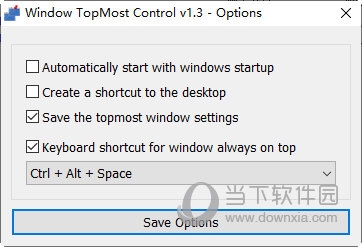 窗口置顶工具Desk Topmost 设置界面 快捷键修改 开机自启选项