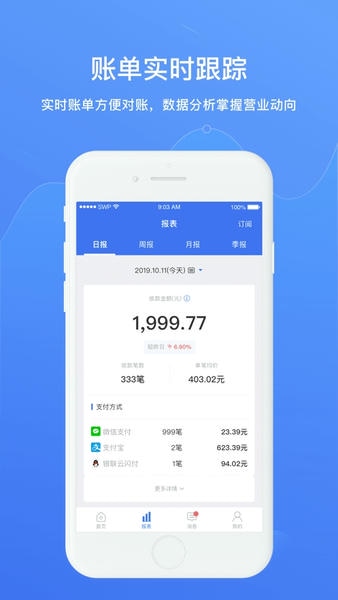 spay威富通(手机收银台) 账单与到账记录