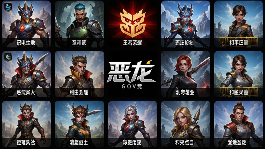 �����羺��ϷƷ��ѡ����棬���������Ƕ����羺���ƣ����ܻ��ƶ����Ϸ����ͼ�꣬����Ӣ�����ˡ�������ҫ����ƽ��Ӣ�ȣ�����Ϊ����״���У����Ϊ���޵���Ϸ�����磬ϸ�ڰ�����Ϸ��ɫ����ͷ����ǩ�����ʸ��壬�ɾ����޶���Ԫ��