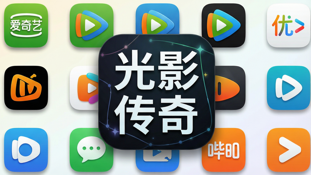 一张展示多款影音播放软件图标排列的图片,画面中央有