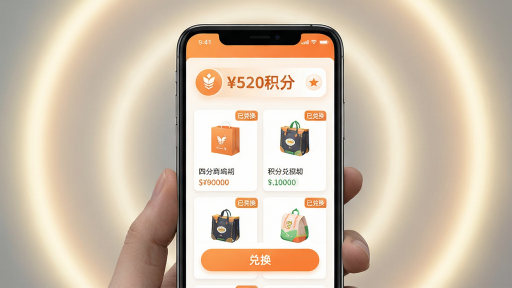 һ���ľ��̳Ǹ������ֶһ�����չʾͼ������Ϊ�ֻ���Ļ��д����Ļ����ʾ�����̳�ҳ�棬�л������֡���Ʒ����ͼ���һ���ť�����Ϊ������ͷ磬��ɫ�Գ�ɫ�Ͱ�ɫΪ�����������ֻ���Ļռ�ݻ������ģ�����Ϊ���Ź��Σ�ϸ�ڰ�������ͼ�ꡢ��Ʒ��Ƭ���Ѷһ���ǩ�����ʸ��壬�ɾ����޶���Ԫ��