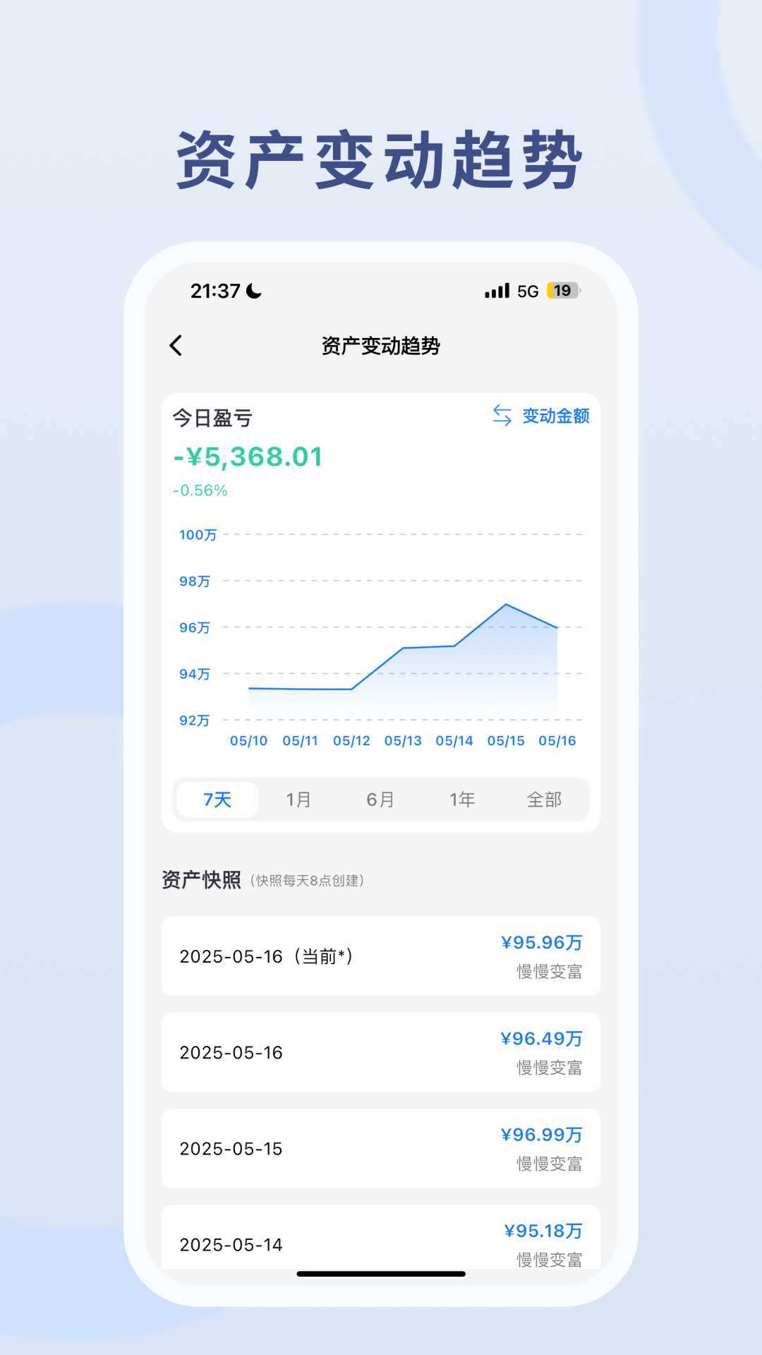 慢慢变富 安卓版 使用界面