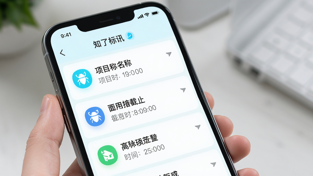 主体为“知了标讯”应用的消息提醒界面,布局为手机屏幕展示,屏幕内显示多条提醒通知,包含项目名称和截止时间;排版清晰;风格为清新浅色;细节包括通知图标醒目,文字可读性强;画质高清,干净,无多余元素。