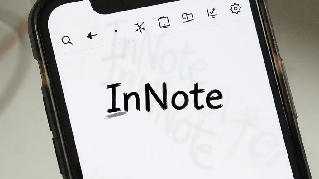 �ֻ���Ļ����ʾInNote�༭���棬��ɫ��������ɫ���֣������м�๤����������������