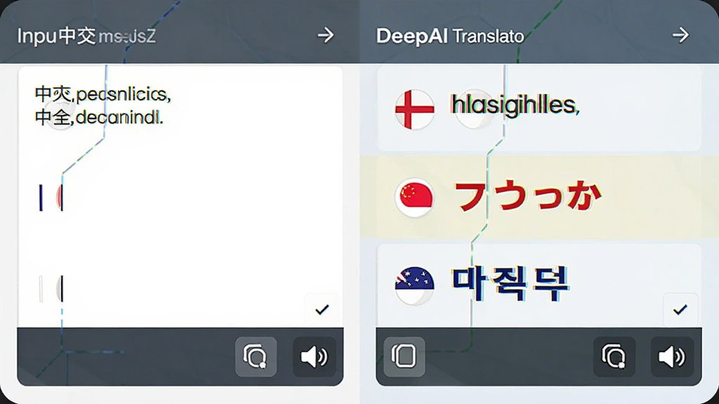 ��������ΪDeepAIȫ�ܷ���Ķ����Է�����棬����������ģ��Ҳ�ͬ����ʾӢ�ġ����ġ����ķ����������ֲ������ҷ����Ű棬���Ϊ��ƽ���Ƽ��磬ϸ�ڰ������Թ���ͼ�ꡢ���ư�ť����������ͼ�꣬���ʸ��壬�ɾ���࣬�޶���װ��