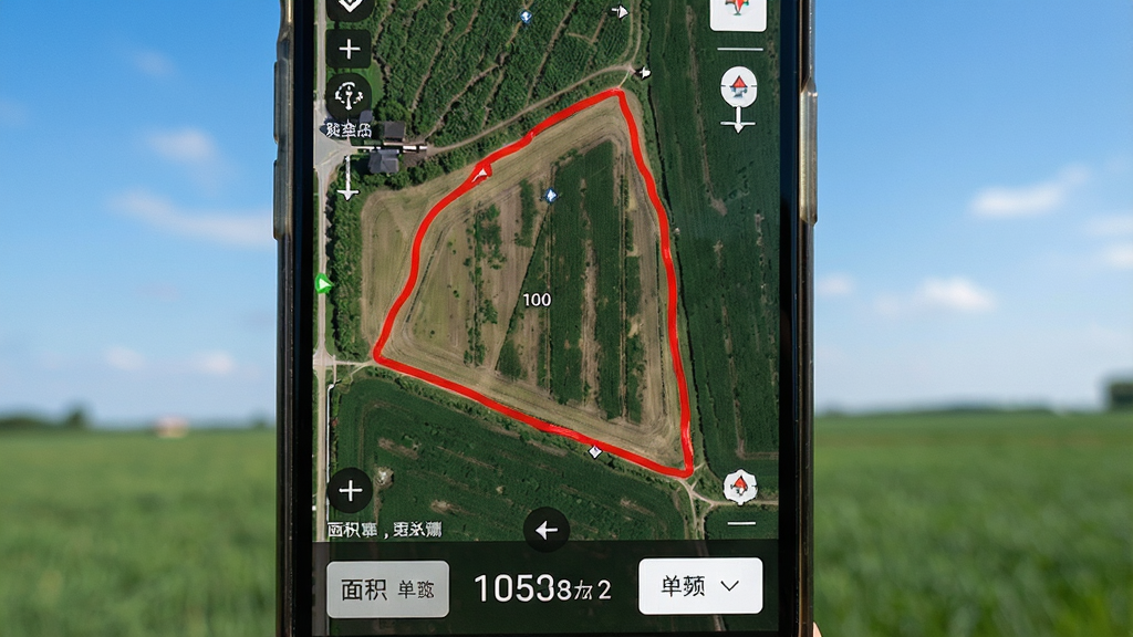 ���в�Ķ��GPS�켣��������չʾͼ����������Ϊ�ֻ���Ļ��д����Ļ����ʾ���ǵ�ͼ��һ�����ڼ�¼�ĺ�ɫ�����켣�ߣ��켣Χ��һƬũ����״����Ļ�·���ʾ�����ֵ�뵥λ�л���ť������Ϊ�����̵صĻ��ⳡ�������дʵ����������ͻ���ֻ���Ļ���ݣ�ϸ�ڷḻ�����ʸ��壬����ɾ����޶���Ԫ��
