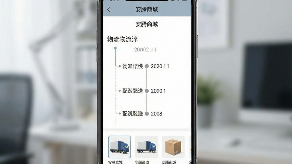 一张手机界面展示订单物流追踪页面,顶部有