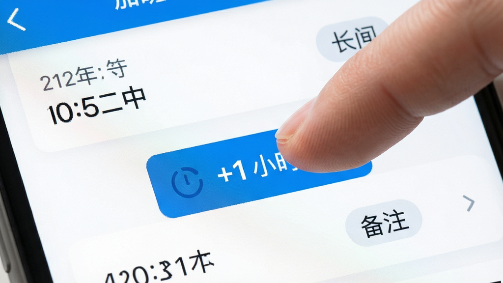 应用界面特写,手指点击屏幕上的