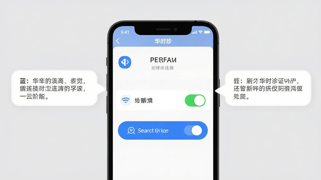 一部手机显示“华时珍”APP的蓝牙连接设置界面,屏幕上有权限开关和搜索设备按钮,旁边有提示文字气泡,背景为浅灰色,主体为手机界面,布局简洁,风格扁平化,细节包含权限图标和开关状态,画质清晰,干净无干扰元素