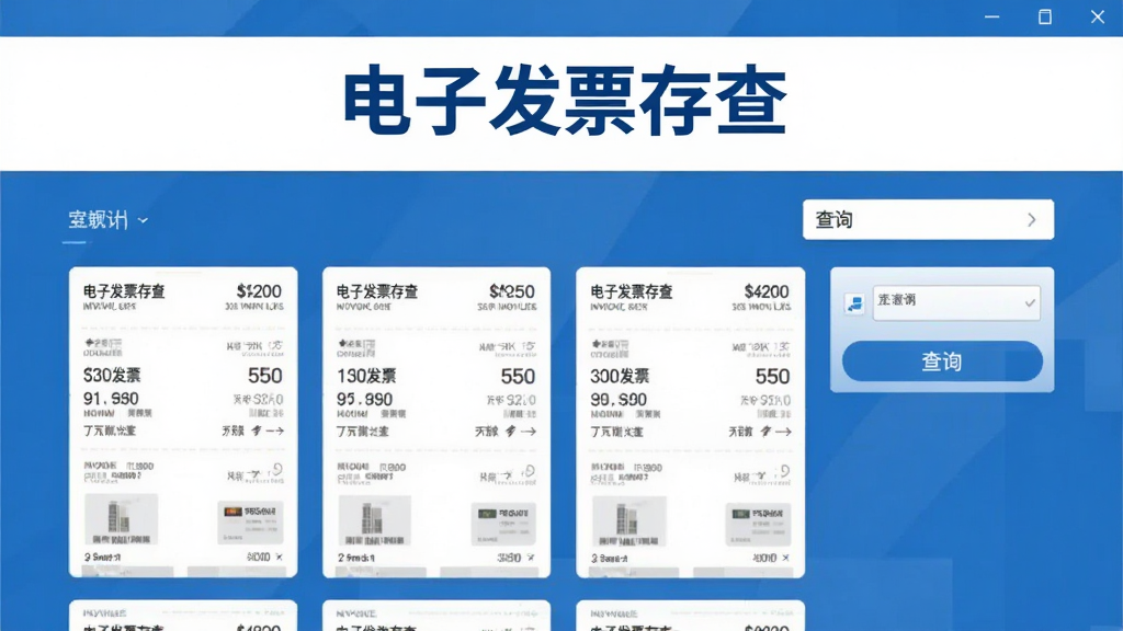 电子发票存查软件主界面展示,居中布局,上方为软件名称