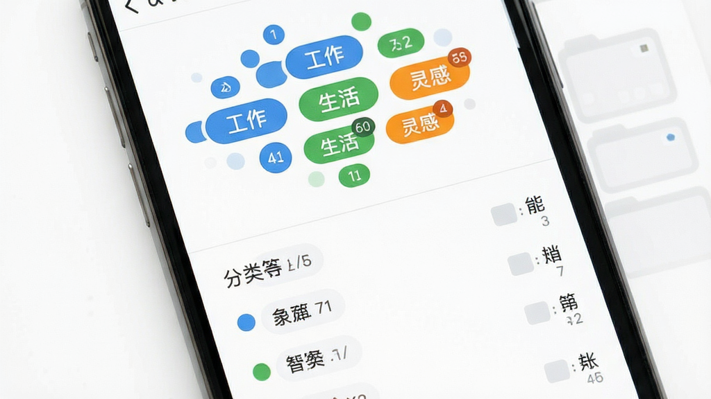 ���ɼ�¼���˱������ܱ�ǩ���๦�ܽ��棬����չʾ�ֻ���Ļ�б�ǩ�ƺͷ����ļ��У���ɫ��ǩ�繤����ɫ��������ɫ����г�ɫ�������У��·�Ϊ�����ļ�¼�б�������Ϊ��ɫ������Ϊ�����½ṹ�����Ϊ��ˬ����磬ϸ���б�ǩ��ɫԲ��������Ǳ꣬���������ɾ��޶���Ԫ��