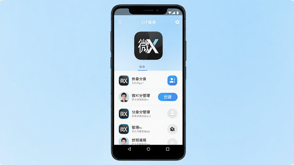 ΢X����������������չʾ�������������һ����׿�ֻ����ֻ���Ļ����ʾ΢X������Ӧ��ͼ��ͷ��������б�������Ϊǳ��ɫ���䣬���ּ��Գƣ����Ϊ�ִ���ƽ���Ƽ��磬ϸ�ڰ���Ӧ��ͼ�ꡢ����������ť���˺�ͷ�񣬻��ʸ��壬�ɾ����޶���Ԫ��
